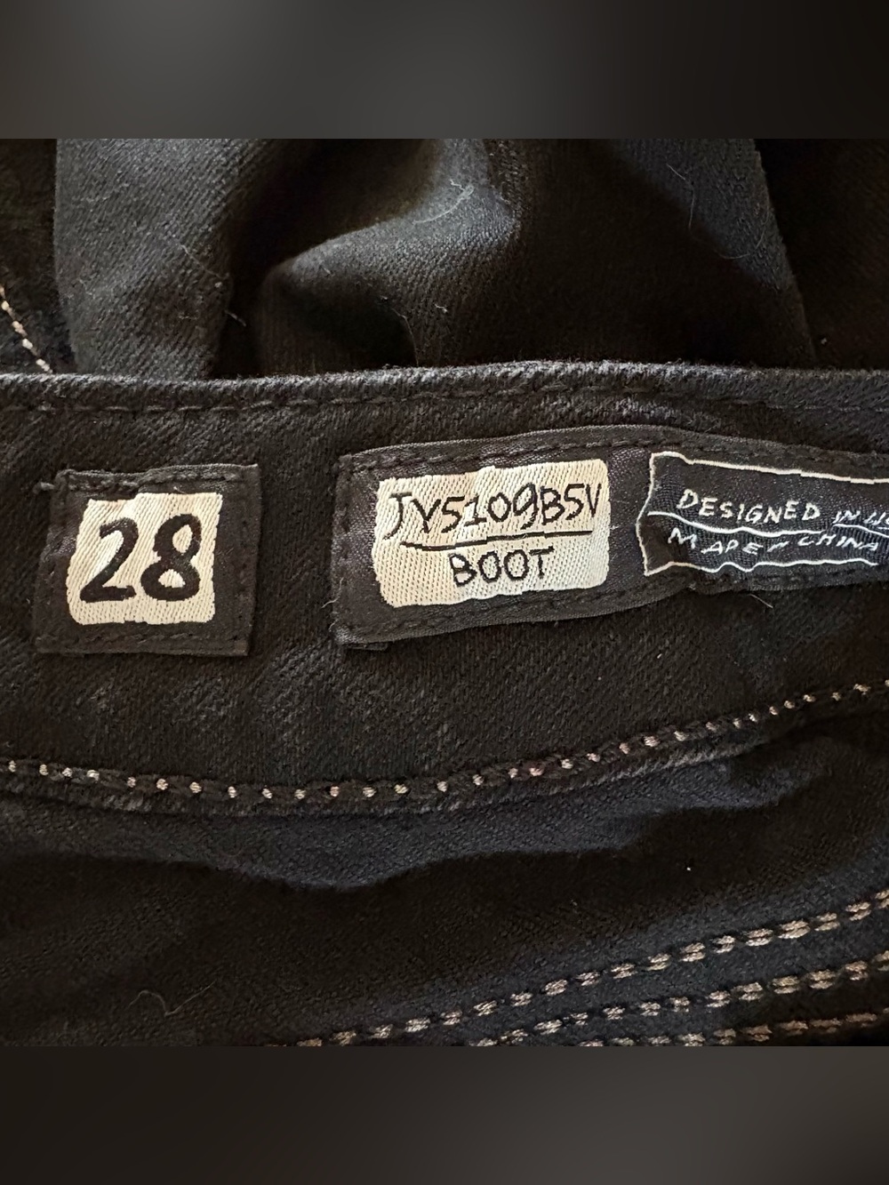 Miss Me Jeans 28 Black Bootcut Fleur De Lis Bling Rhinestone Y2K  JY5109B5V - Picture 7 of 12